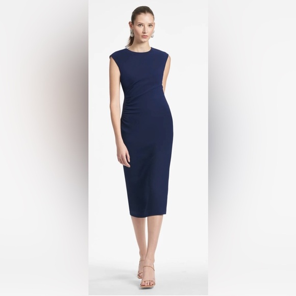 Sachin + Babi Dresses & Skirts - SACHIN & BABI Diana Mid Length Stretch Crepe Dress Navy NWT Size 6